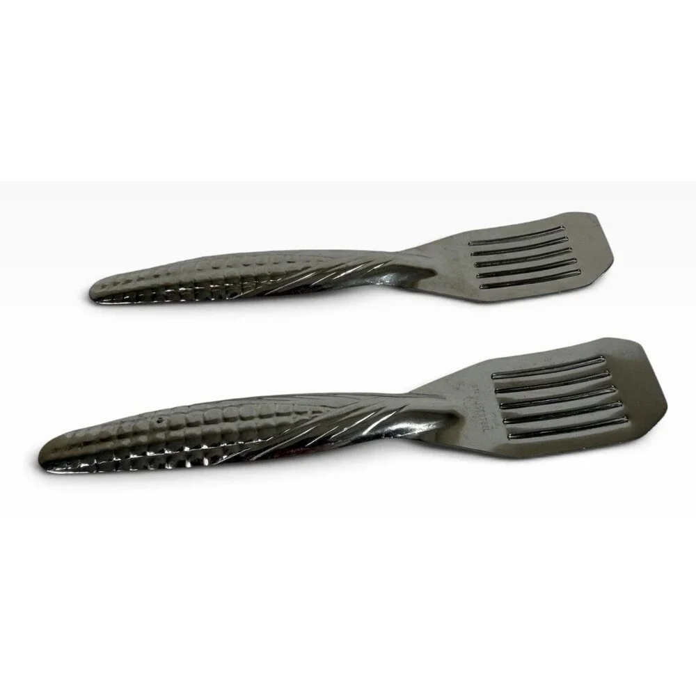 Vintage Japanese Corn Butterer Stainless Steel Set of 2 5.5in